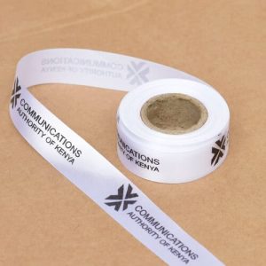 Custom Branded 1" White Ribbon Roll