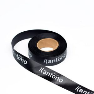 Custom Branded 1" Black Ribbon Roll