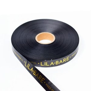 Custom Gold Branded 1" Black Ribbon Roll